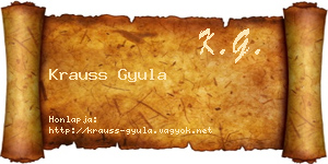 Krauss Gyula névjegykártya